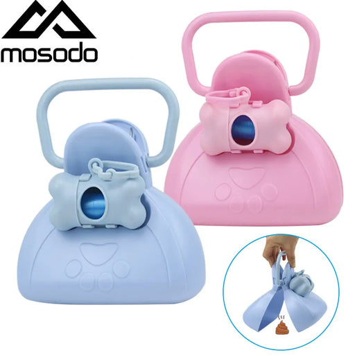 Mosodo dog pet travel foldable urinal with 1 roll garbage bag, stool spoon cleaning, pick up fecal cleaner