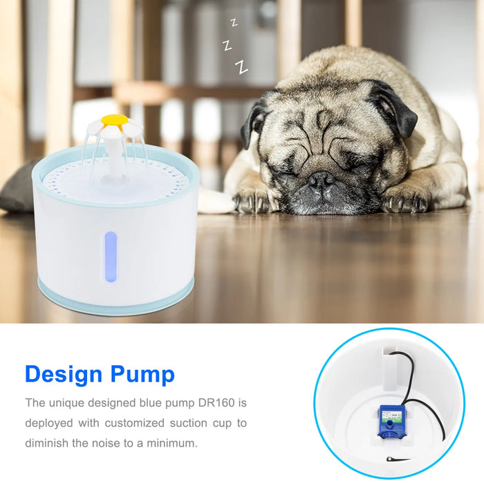 Cat Water Fountain, 71fl oz/2.1L Ultra Quiet Dog Water Dispenser, Automatic Pet Water Fountain for Cats Inside, Cat Water Dispenser with 1 Replacement Filter for Multiple Pets