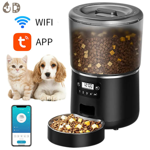 4L Automatic Cat Feeder Pet Smart Cat Food Kibble Dispenser Timer Stainless Steel Bowl Auto Feeder For Cats Dog Accessories