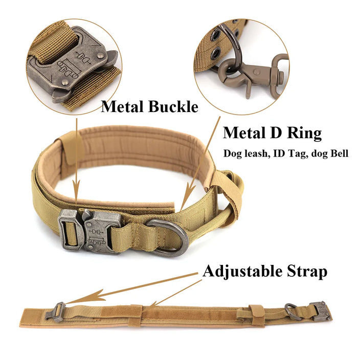 Tactical Vest Harness and Easy Control Training Collar with Bungee Leash Set All Dog Breeds