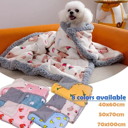 Warm Thickened Dog Blanket Dogs Sleep Pad Cotton Pet Blanket Soft and Comfortable Cat Cover Blanket Bed Sheet Pet Accessories