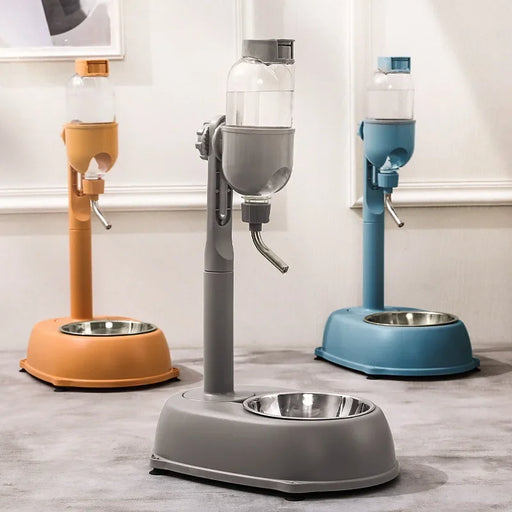 Automatic Dispenser Anti-tip Pet Bowl With Drinking Water Bottle and Feeder