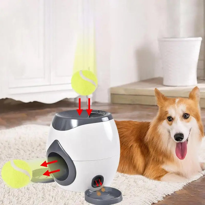 2 In 1 Tennis Ball Launcher and Puzzle Automatic Treat Dispenser