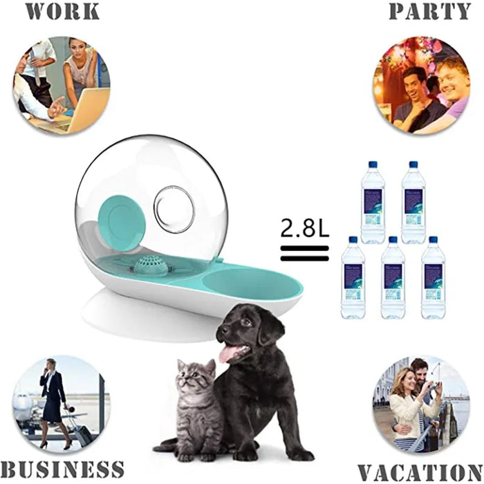 2.8L Large-Capacity Automatic Pet Drinking Bowl, Water Drinking Fountain Without Electricity for Cats and Dogs, Snail Shaped Pet Water Dispenser