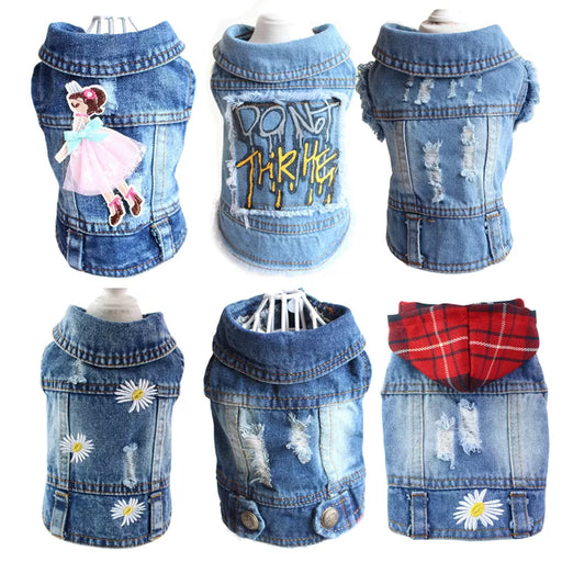 Spring Miss Doggy Denim Vest Jacket