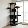 Large Black Eco-Friendly Durable 5-Level Cat Tree Condo Hammock Scratching Post Free Shipping for Indoor Use Kittens Adult Cats