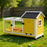 Wooden Rabbit Hutch With Wheels Slide Out Tray For Small Animals Outdoor Use