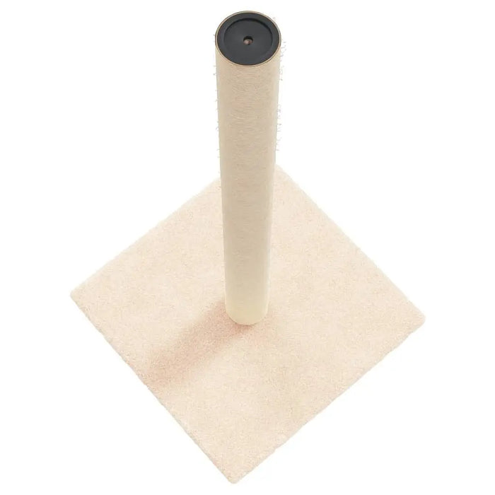 W2B VidaXL Cream Engineered Wood Cat Scratching Post 27.6 in Height Durable Sisal and Jute Material Cat Tree/Scratcher