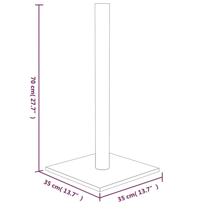 W2B VidaXL Cream Engineered Wood Cat Scratching Post 27.6 in Height Durable Sisal and Jute Material Cat Tree/Scratcher
