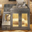 47.25" Large Cat Litter Box Enclosure with LED Light, Hidden Litter Box Furniture, Cat House with Stairs and Cat Scratching Post