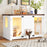 47.25" Large Cat Litter Box Enclosure with LED Light, Hidden Litter Box Furniture, Cat House with Stairs and Cat Scratching Post