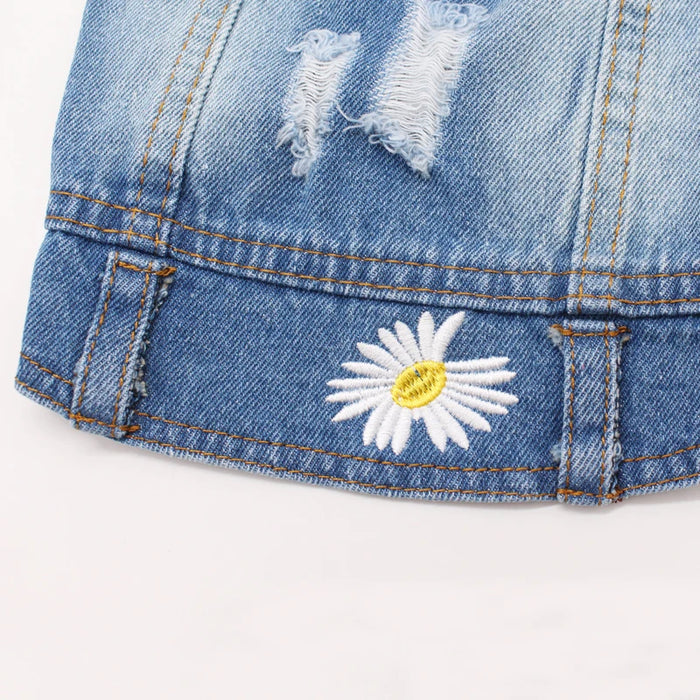Spring Miss Doggy Denim Vest Jacket