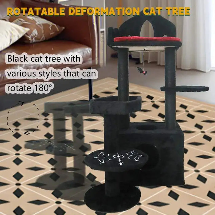 Halloween Cat Tree  Cat FurniturePremium Multi-Level Cat Tree Condo - Indoor Cat Tower with Kitten-Friendly Scratching Post