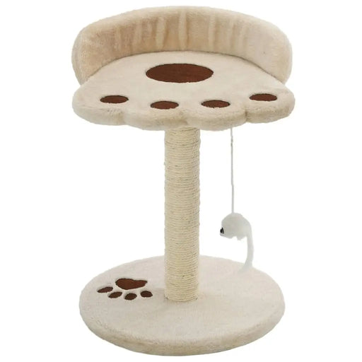 W2B VidaXL Cat Tree Beige and Brown Plush with Sisal Rope Particle Board Frame Cat Condo Scratching Post House