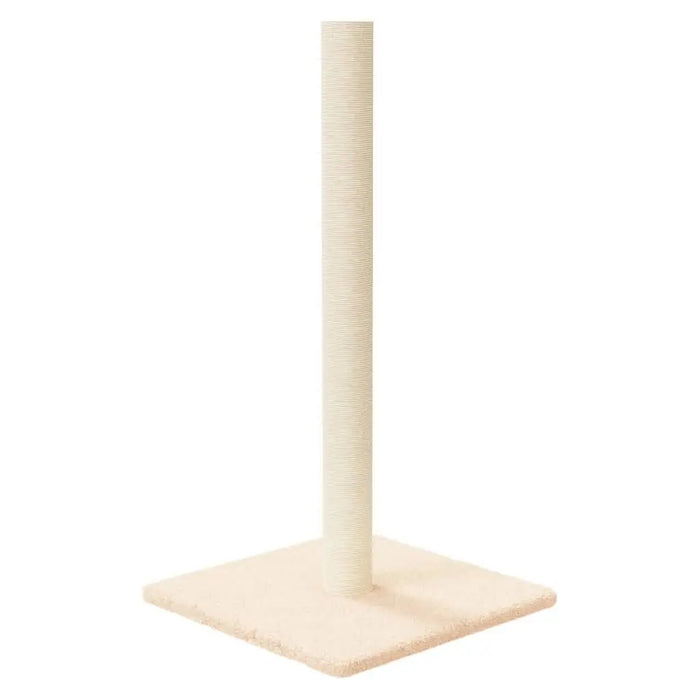 W2B VidaXL Cream Engineered Wood Cat Scratching Post 27.6 in Height Durable Sisal and Jute Material Cat Tree/Scratcher