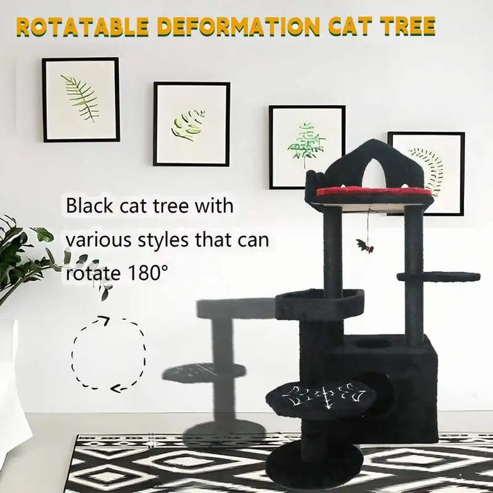 Halloween Cat Tree  Cat FurniturePremium Multi-Level Cat Tree Condo - Indoor Cat Tower with Kitten-Friendly Scratching Post