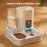 Kimpets Automatic Water Dispenser Cat and Dog Double Bowl with Integrated Feeder and Classic Green-Stainless Steel Bowl (Multiple Filtration)