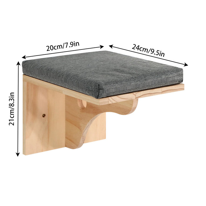 Wall Mounted Cat Shelf Bed with Soft Cushion Cat Perch Indoor Cat Furniture for Kittens & Adult Cats Climbing Sleeping & Playing