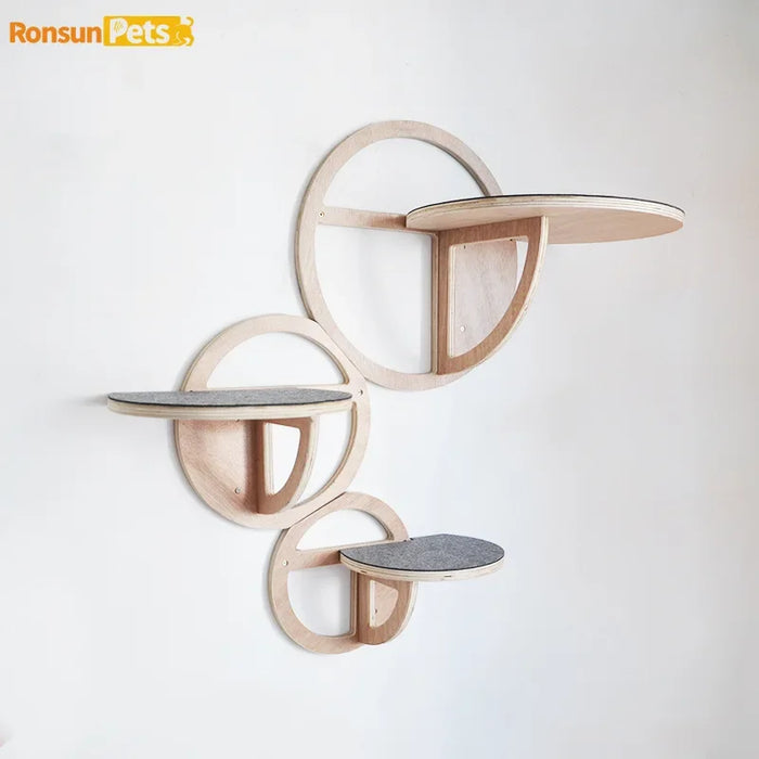 Cat Wall Climbing Set Things for Cats Toys Wood Cat Trees & Climbing Towers Pet Products Cat Hiding House Kitten Accessories