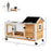 Wooden Rabbit Hutch With Wheels Slide Out Tray For Small Animals Outdoor Use