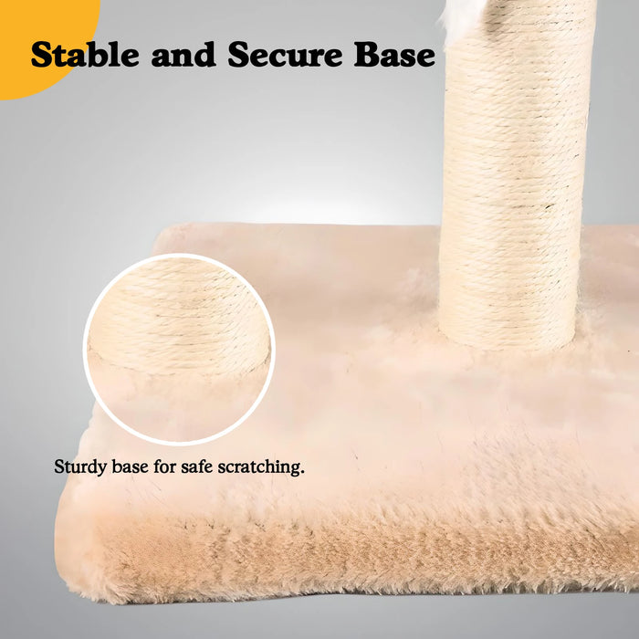 32" Tall Cat Scratching Posts For Indoor Cats Adults With 2 Toy Balls, 1 Dummy Mouse, Large Cat Scratch Post Includes Sisal Rope