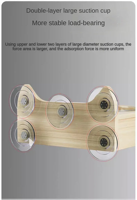 Suction Cup Cat Climbing Wooden Wall Jumping Cats Space Capsule Cat Nest Hanging Basket Pet Products Supplies Furniture