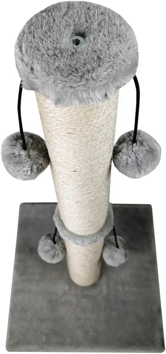 29'' Natural Sisal Rope Cat Scratching Post with 4 Dangling Toy Balls for Large Cats