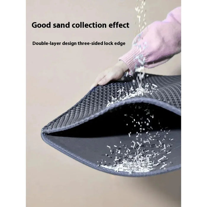 90X60CM Double Layer Cat Litter Mat Waterproof Nonslip Washable Sand Trapping Pet Toilet Mat for Home Cat Cleanliness