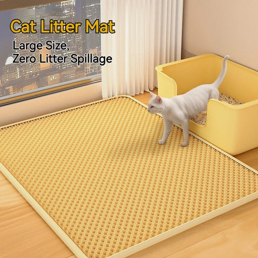 Cat Litter Mat Anti Scatter Litter Trapping Pad Double Layer Waterproof Non Slip Cat Litter Box Mat Floor Clean Pet Cat Supplies