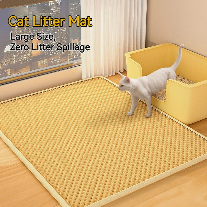 Cat Litter Mat Anti Scatter Litter Trapping Pad Double Layer Waterproof Non Slip Cat Litter Box Mat Floor Clean Pet Cat Supplies