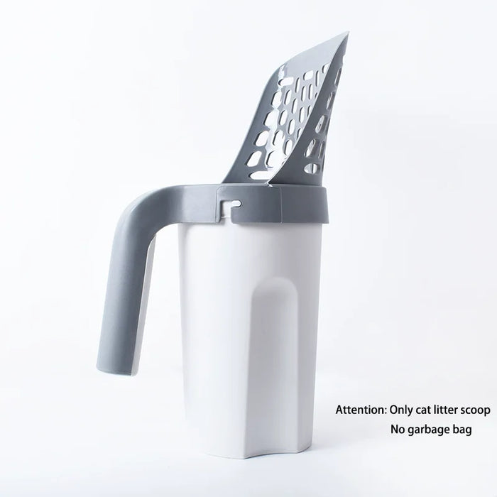 Cat Litter Scoop Integrated Cat Poop Pick Up Tool With Built In Garbage Bag Set Detachable Washable Pet Cat Toilet Cleaning Supp