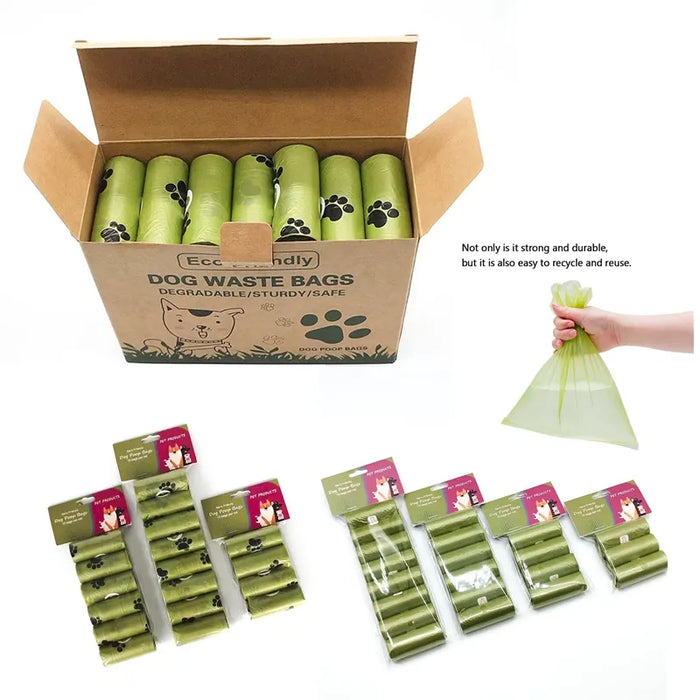 1-42 Rolls of Scented Biodegradable Pet Trash Bags for Dog Poop in Bulk or Single