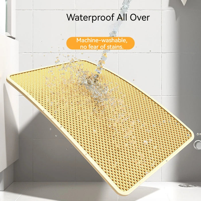 Cat Litter Mat Anti Scatter Litter Trapping Pad Double Layer Waterproof Non Slip Cat Litter Box Mat Floor Clean Pet Cat Supplies