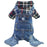 SKS PET Denim Plaid Jumpsuit with Hoodie