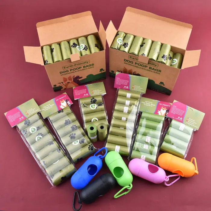 1-42 Rolls of Scented Biodegradable Pet Trash Bags for Dog Poop in Bulk or Single