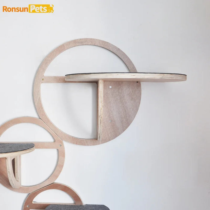 Cat Wall Climbing Set Things for Cats Toys Wood Cat Trees & Climbing Towers Pet Products Cat Hiding House Kitten Accessories