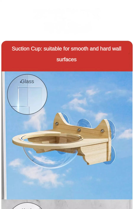 Suction Cup Cat Climbing Wooden Wall Jumping Cats Space Capsule Cat Nest Hanging Basket Pet Products Supplies Furniture