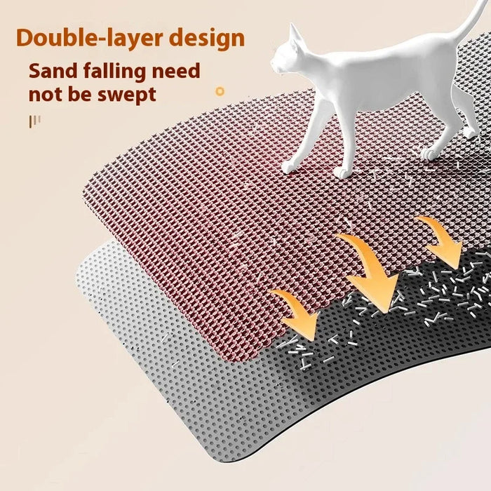 Cat Litter Mat Heavy Duty Waterproof 2 Layer Non Slip Washable Pet Floor Protector Litter Box Sand Stopper Pet Product