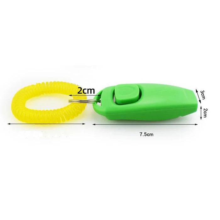 2 In 1 Pet Dog Clicker Dog Training Whistle Dog Trainer Puppy Stop Barking Training Aid Tool with Key Ring Pet dog Supplies