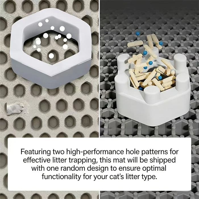 Cat Litter Mat, Honeycomb Double Layer Design, EVA Pad for Litter Box, Traps Urine & Scatter, Easy Clean Non-Slip Mat, Reduce Wa