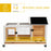 Wooden Rabbit Hutch With Wheels Slide Out Tray For Small Animals Outdoor Use