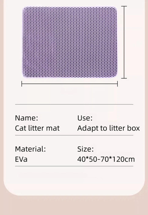 Cat Litter Mat 2-Layer Design Premium Sand Trapping Technology Waterproof Base Non-Slip Pet Floor Protector for Indoor Kittens