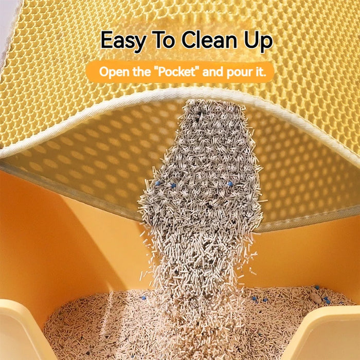 Cat Litter Mat Anti Scatter Litter Trapping Pad Double Layer Waterproof Non Slip Cat Litter Box Mat Floor Clean Pet Cat Supplies
