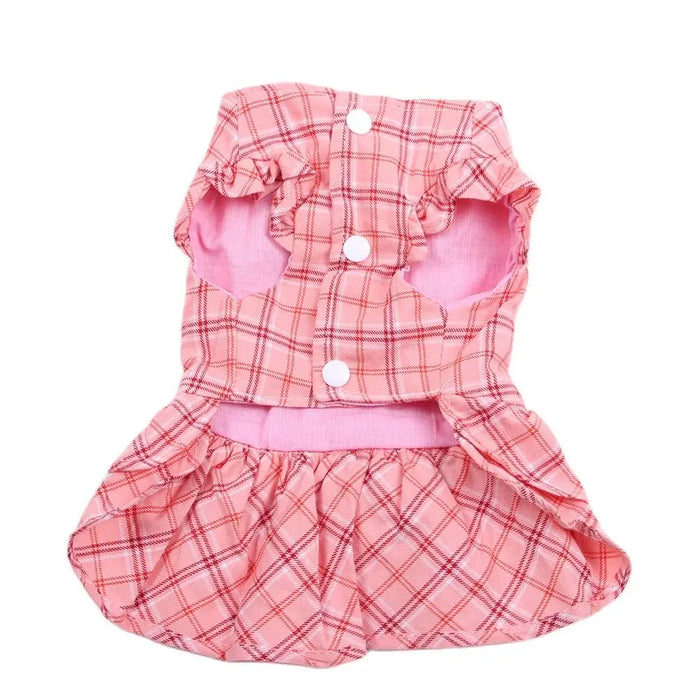 Pet Dress Shirt Plaid & Bow with Matching Dog Leash