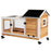 Wooden Rabbit Hutch With Wheels Slide Out Tray For Small Animals Outdoor Use