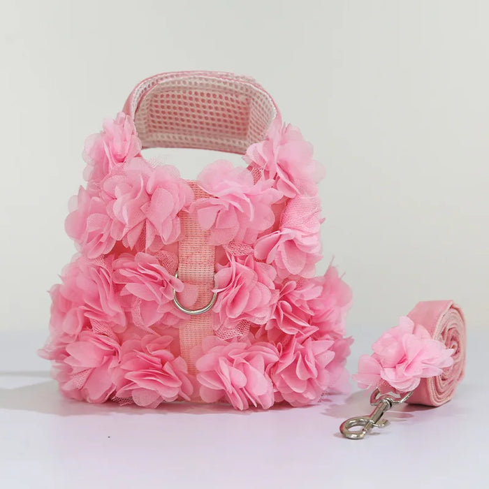 Floral Dog and Cat Vest Puppy Leash Harness