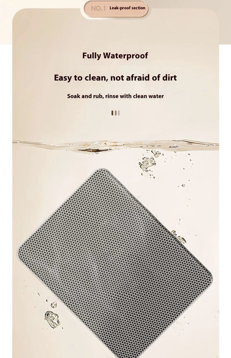 Cat Litter Mat 2-Layer Design Premium Sand Trapping Technology Waterproof Base Non-Slip Pet Floor Protector for Indoor Kittens