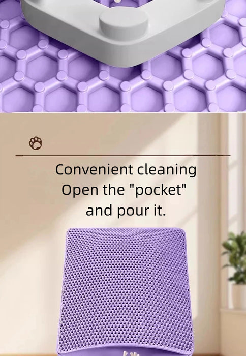 Cat Litter Mat 2-Layer Design Premium Sand Trapping Technology Waterproof Base Non-Slip Pet Floor Protector for Indoor Kittens
