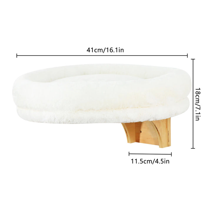 Wall Mounted Wooden Cat Space, Small Pet Bed Cat Furniture, winter cat perch with supports