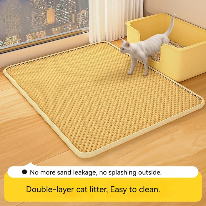 Cat Litter Mat Anti Scatter Litter Trapping Pad Double Layer Waterproof Non Slip Cat Litter Box Mat Floor Clean Pet Cat Supplies